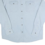 WRANGLER Mens Light Blue Cotton Blend Shirt L Long Sleeve Casual Denim Style