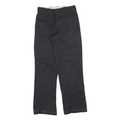 DICKIES Mens Black Cotton Blend Regular Fit Straight Leg Trousers W28 L30