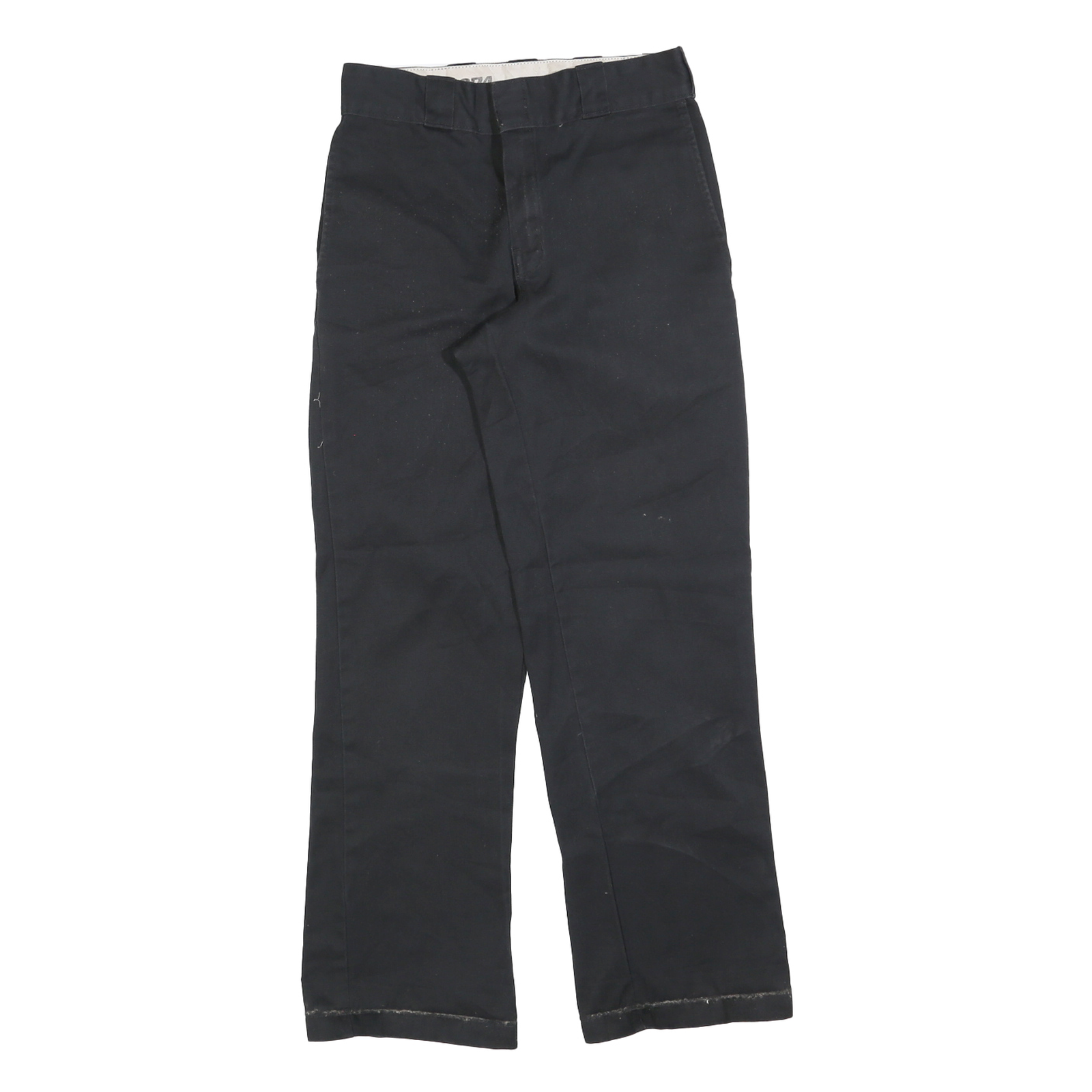 DICKIES Mens Black Cotton Blend Regular Fit Straight Leg Trousers W28 L30