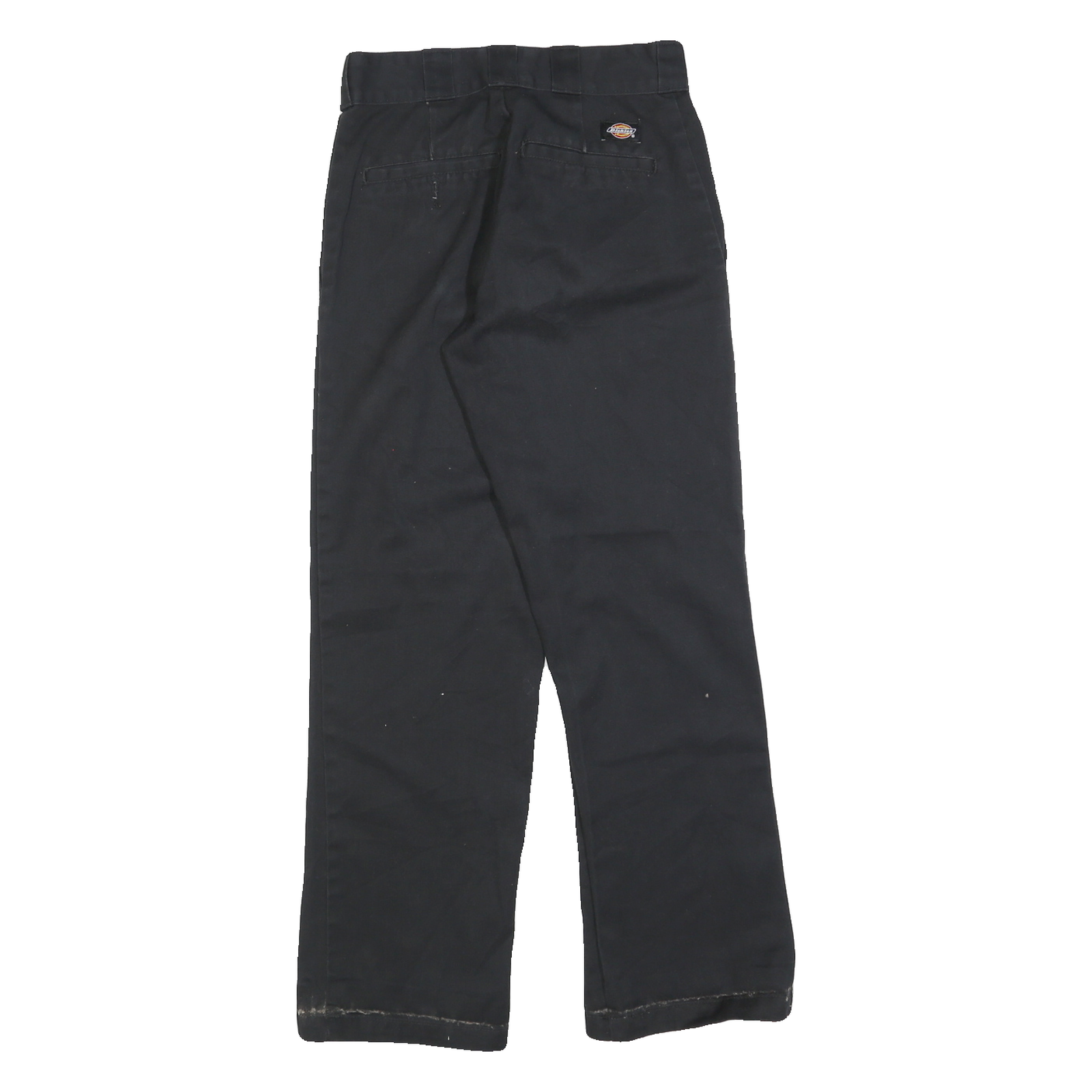 DICKIES Mens Black Cotton Blend Regular Fit Straight Leg Trousers W28 L30