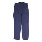 KICKERS Mens Cotton Blue Regular Straight Trousers W30 L32 Workwear Zip Closure