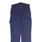 KICKERS Mens Cotton Blue Regular Straight Trousers W30 L32 Workwear Zip Closure