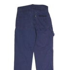 KICKERS Mens Cotton Blue Regular Straight Trousers W30 L32 Workwear Zip Closure