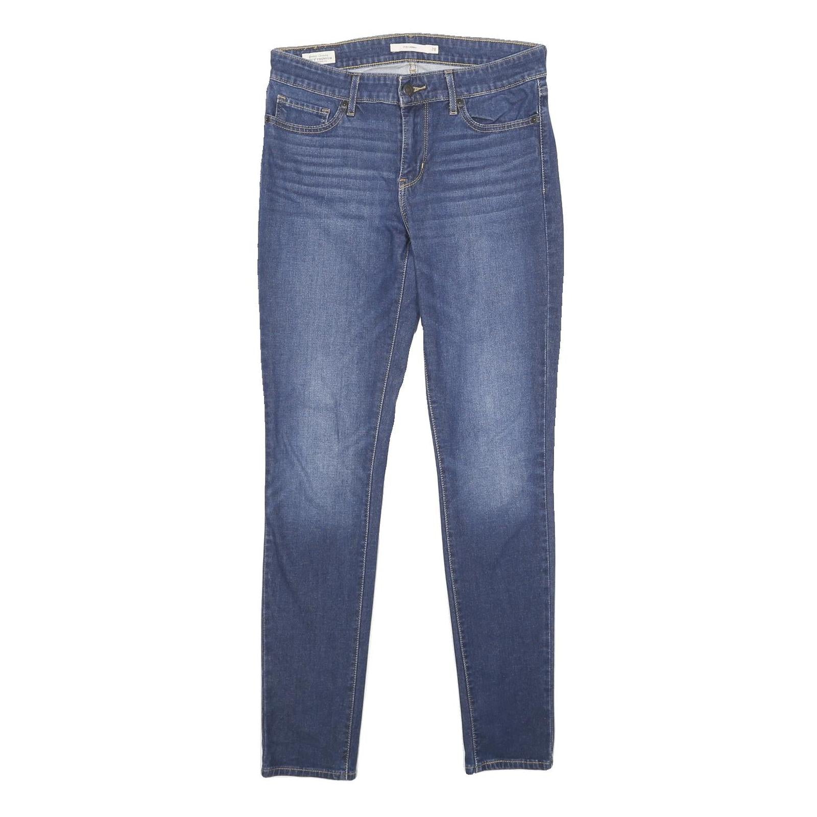 LEVI'S 711 Skinny Womens Jeans Blue Slim Denim Medium W28 L30 Stretch Zip