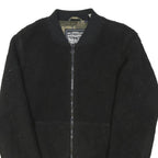 LEVI'S Mens Black Sherpa Zip Jacket S Polyester Blend Plain Casual Outerwear