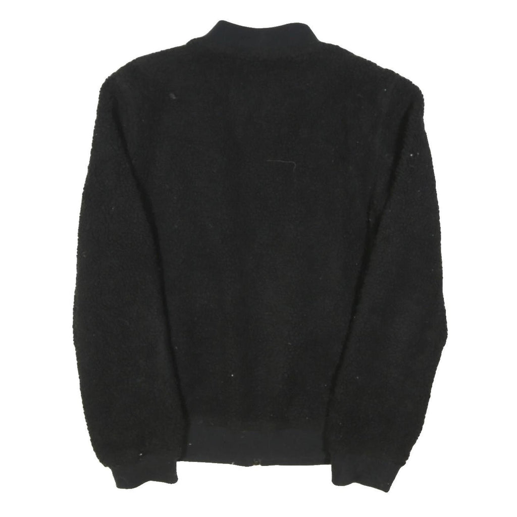 LEVI'S Mens Black Sherpa Zip Jacket S Polyester Blend Plain Casual Outerwear
