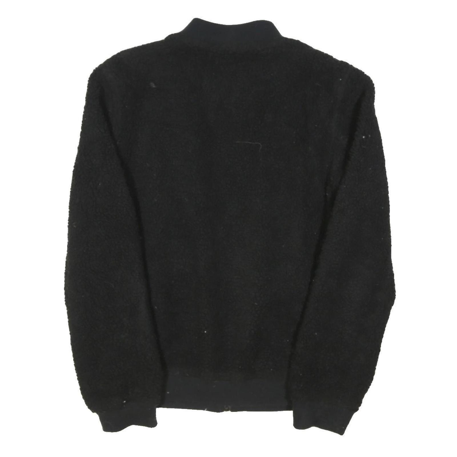 LEVI'S Mens Black Sherpa Zip Jacket S Polyester Blend Plain Casual Outerwear