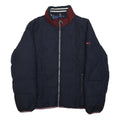 TOMMY HILFIGER Mens Navy Red Zip Jacket M Polyester Plain Casual Lightweight