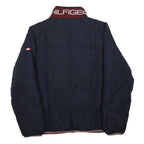 TOMMY HILFIGER Mens Navy Red Zip Jacket M Polyester Plain Casual Lightweight