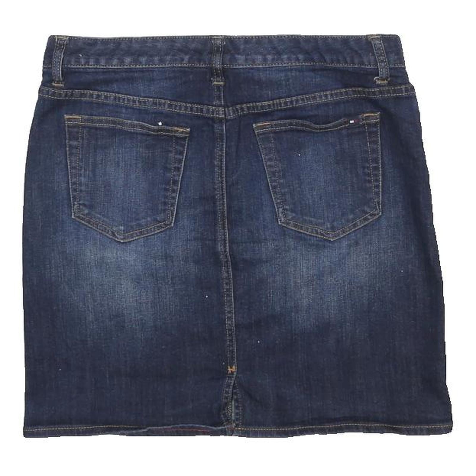 TOMMY HILFIGER Womens Blue Denim Mini Skirt Cotton Blend M Casual Classic