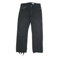 LEVI'S 501 Mens Jeans Black Regular Straight Denim W35 L31 Distressed Hem