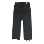 LEVI'S 501 Mens Jeans Black Regular Straight Denim W35 L31 Distressed Hem