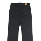 LEVI'S 501 Mens Jeans Black Regular Straight Denim W35 L31 Distressed Hem