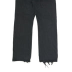 LEVI'S 501 Mens Jeans Black Regular Straight Denim W35 L31 Distressed Hem