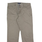 TOMMY HILFIGER Mens Cotton Beige Slim Straight Trousers W36 L32 Casual Wear