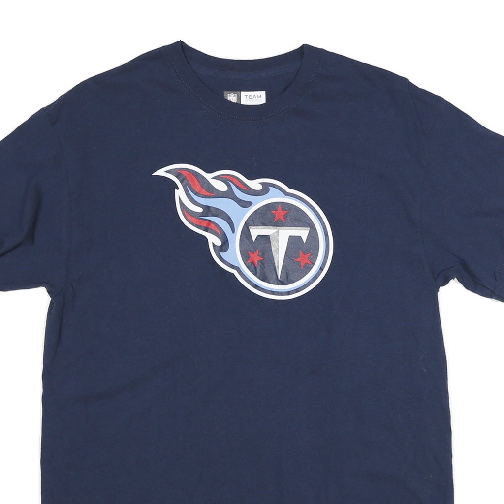 NFL Mens Blue Tennessee Titans T-Shirt M Short Sleeve Crew Neck Cotton Blend