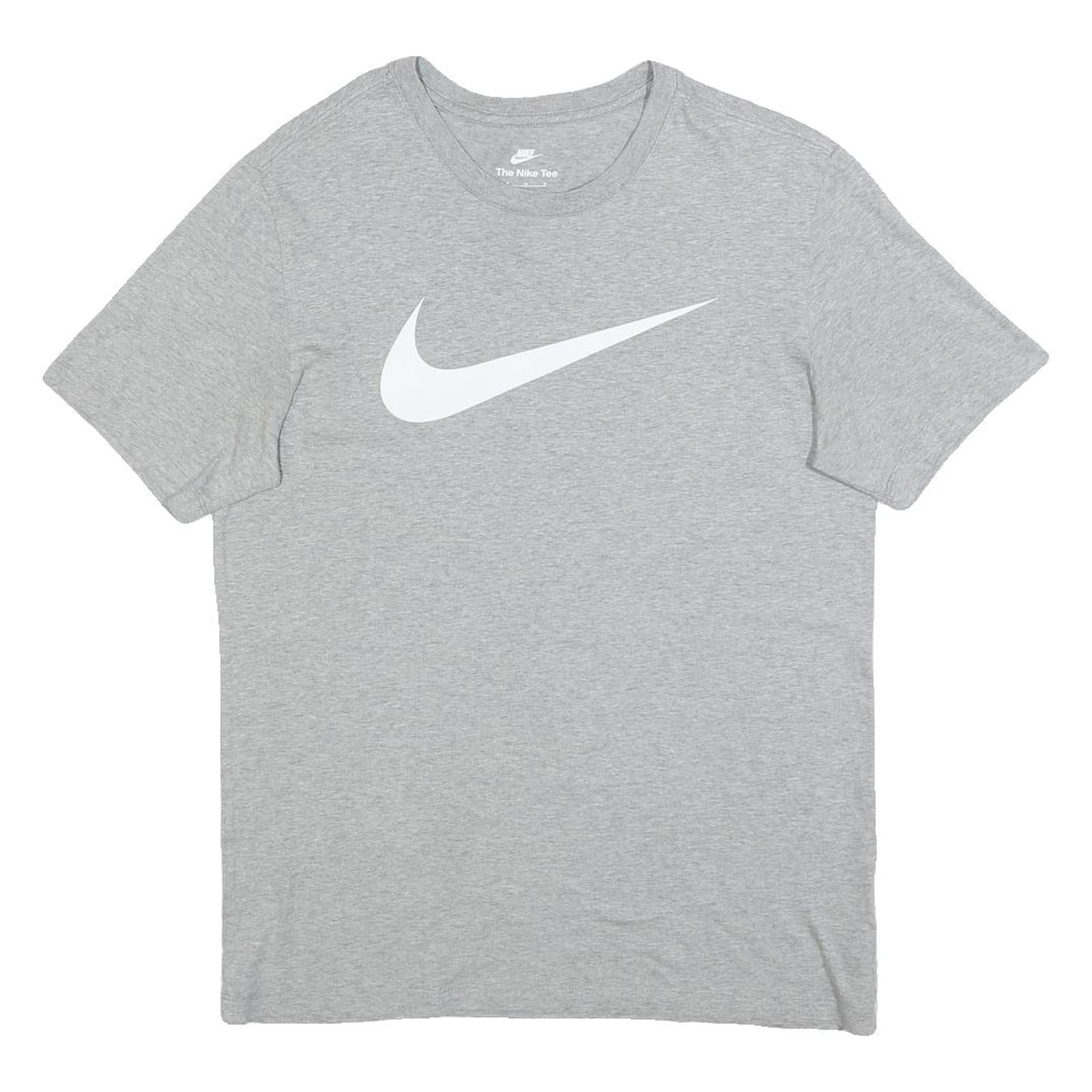 NIKE Mens Grey Crew Neck Short Sleeve Modern T-Shirt M Cotton Blend