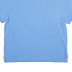 TOMMY HILFIGER Mens Blue Short Sleeve Plain Polo Shirt L Classic Fit Cotton