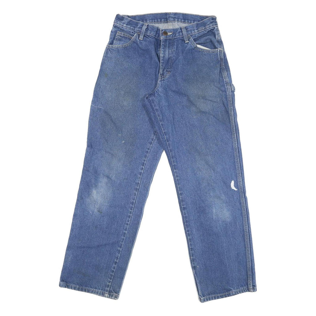 DICKIES Mens Blue Regular Fit Straight Denim Jeans W28 L28 Workwear Pocket Zip