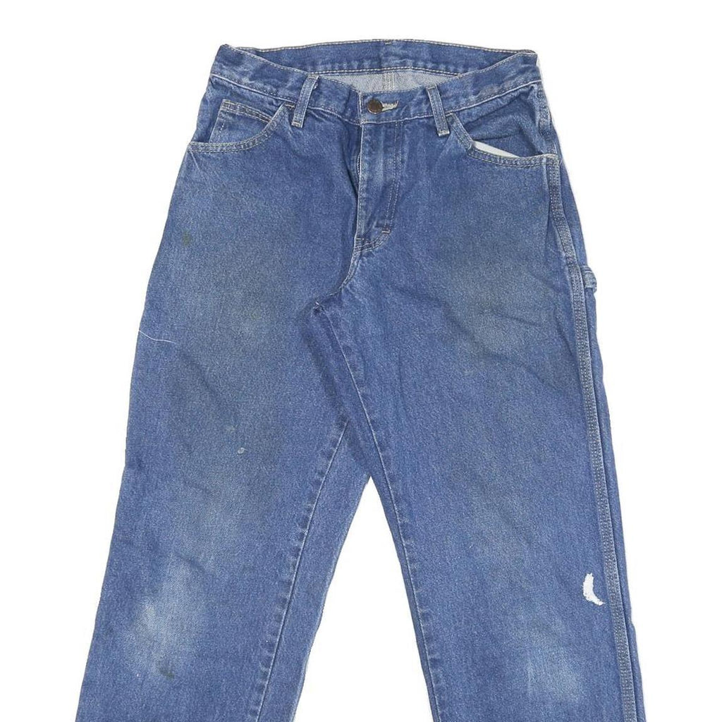 DICKIES Mens Blue Regular Fit Straight Denim Jeans W28 L28 Workwear Pocket Zip