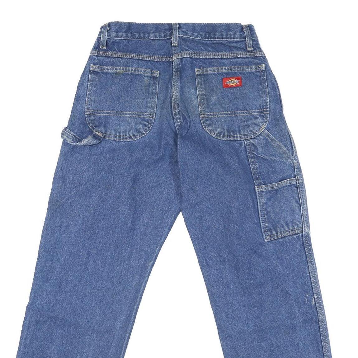 DICKIES Mens Blue Regular Fit Straight Denim Jeans W28 L28 Workwear Pocket Zip