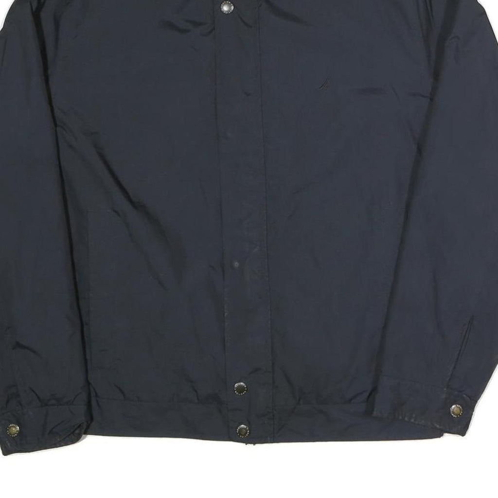 NAUTICA Mens Navy Blue Jacket M Polyester Blend Zip Plain Classic Casual