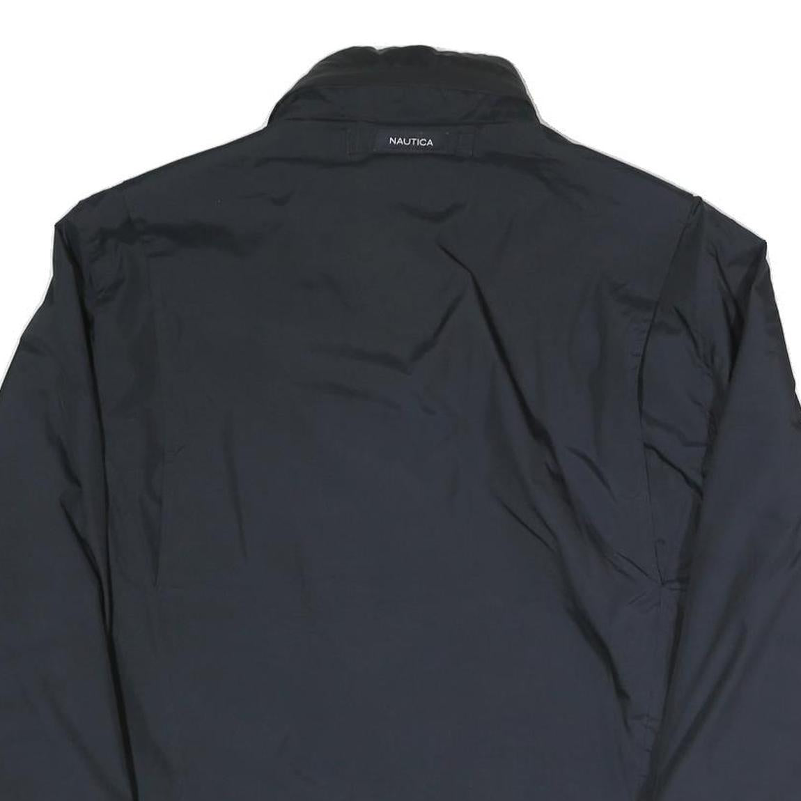 NAUTICA Mens Navy Blue Jacket M Polyester Blend Zip Plain Classic Casual
