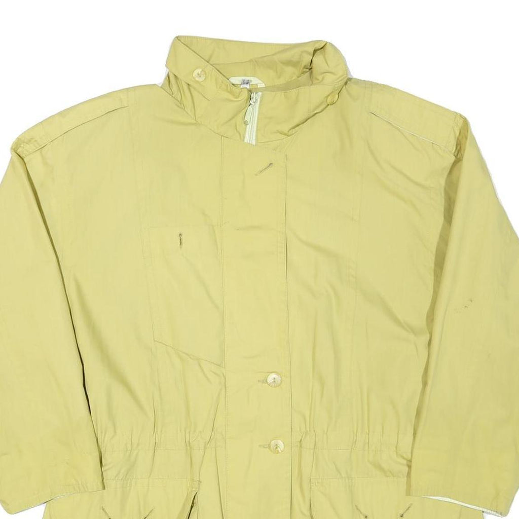 Womens Yellow Polyester Blend Plain Button Jacket UK 18 Casual Lightweight