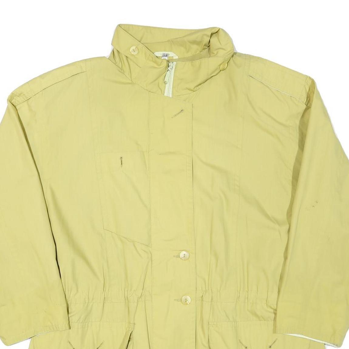 Womens Yellow Polyester Blend Plain Button Jacket UK 18 Casual Lightweight