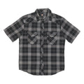 DICKIES Mens Black & Grey Check Short Sleeve Shirt M Workwear Casual
