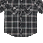 DICKIES Mens Black & Grey Check Short Sleeve Shirt M Workwear Casual