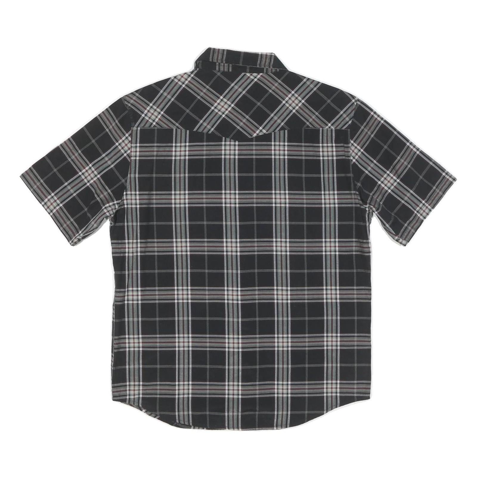 DICKIES Mens Black & Grey Check Short Sleeve Shirt M Workwear Casual