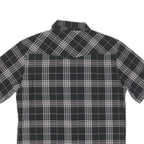 DICKIES Mens Black & Grey Check Short Sleeve Shirt M Workwear Casual
