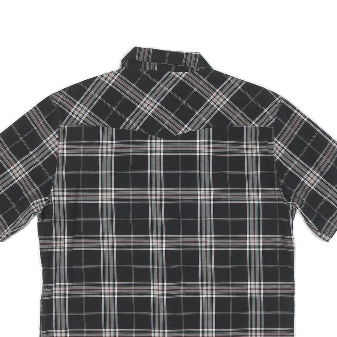 DICKIES Mens Black & Grey Check Short Sleeve Shirt M Workwear Casual