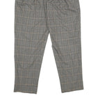 BARRY BRICKEN Mens Wool Grey Checked Regular Fit Straight Trousers W32 L32