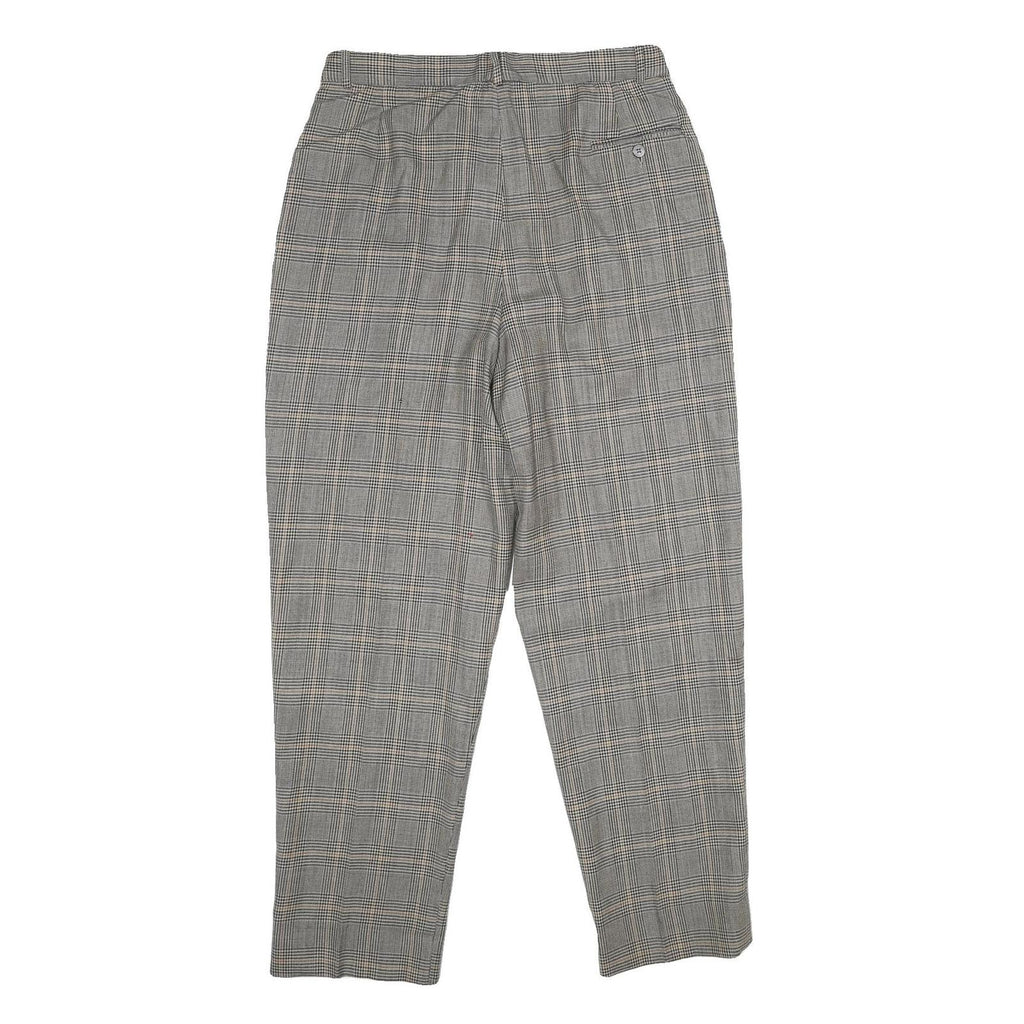 BARRY BRICKEN Mens Wool Grey Checked Regular Fit Straight Trousers W32 L32