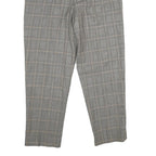 BARRY BRICKEN Mens Wool Grey Checked Regular Fit Straight Trousers W32 L32
