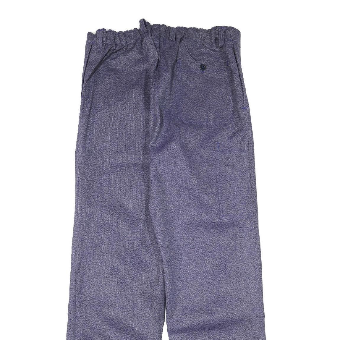 WORKER Mens Cotton Blend Blue Regular Fit Straight Leg Trousers W35 L34 Button