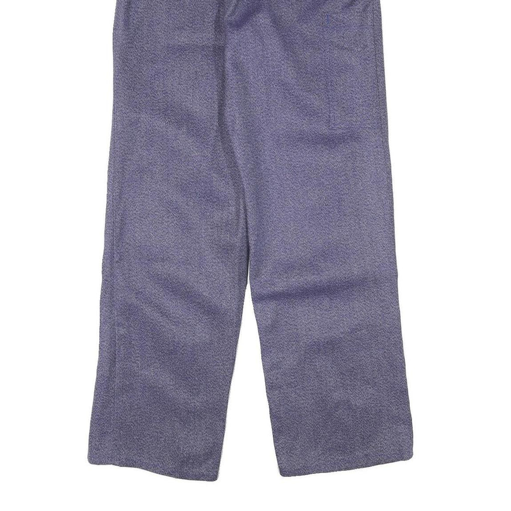 WORKER Mens Cotton Blend Blue Regular Fit Straight Leg Trousers W35 L34 Button
