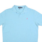 POLO RALPH LAUREN Mens Light Blue Short Sleeve Plain XL Classic Fit Cotton Blend