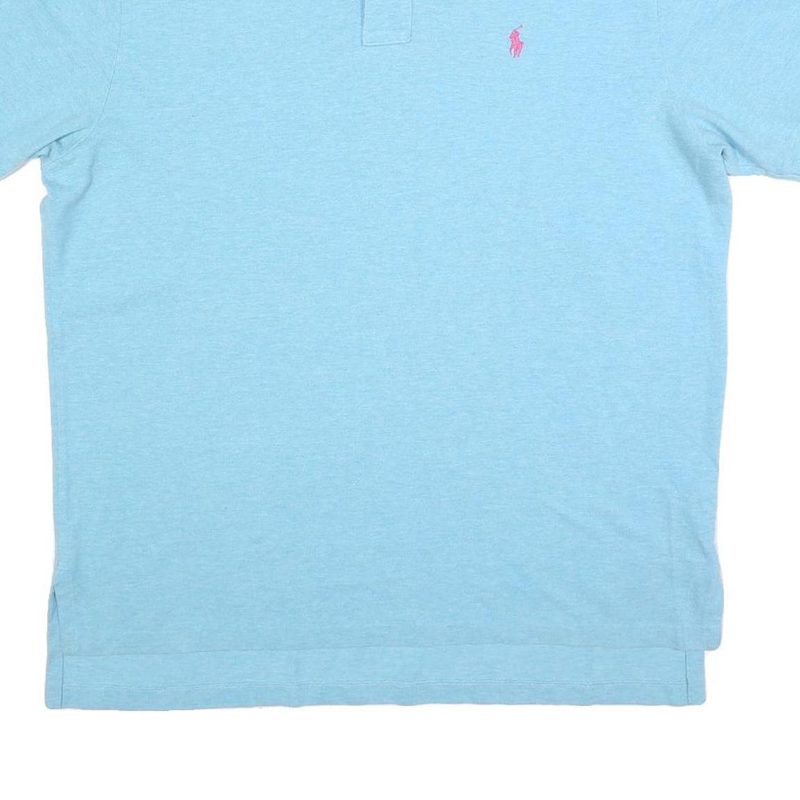 POLO RALPH LAUREN Mens Light Blue Short Sleeve Plain XL Classic Fit Cotton Blend