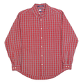TOMMY HILFIGER Mens Red & White Check Shirt S Cotton Blend Button Down