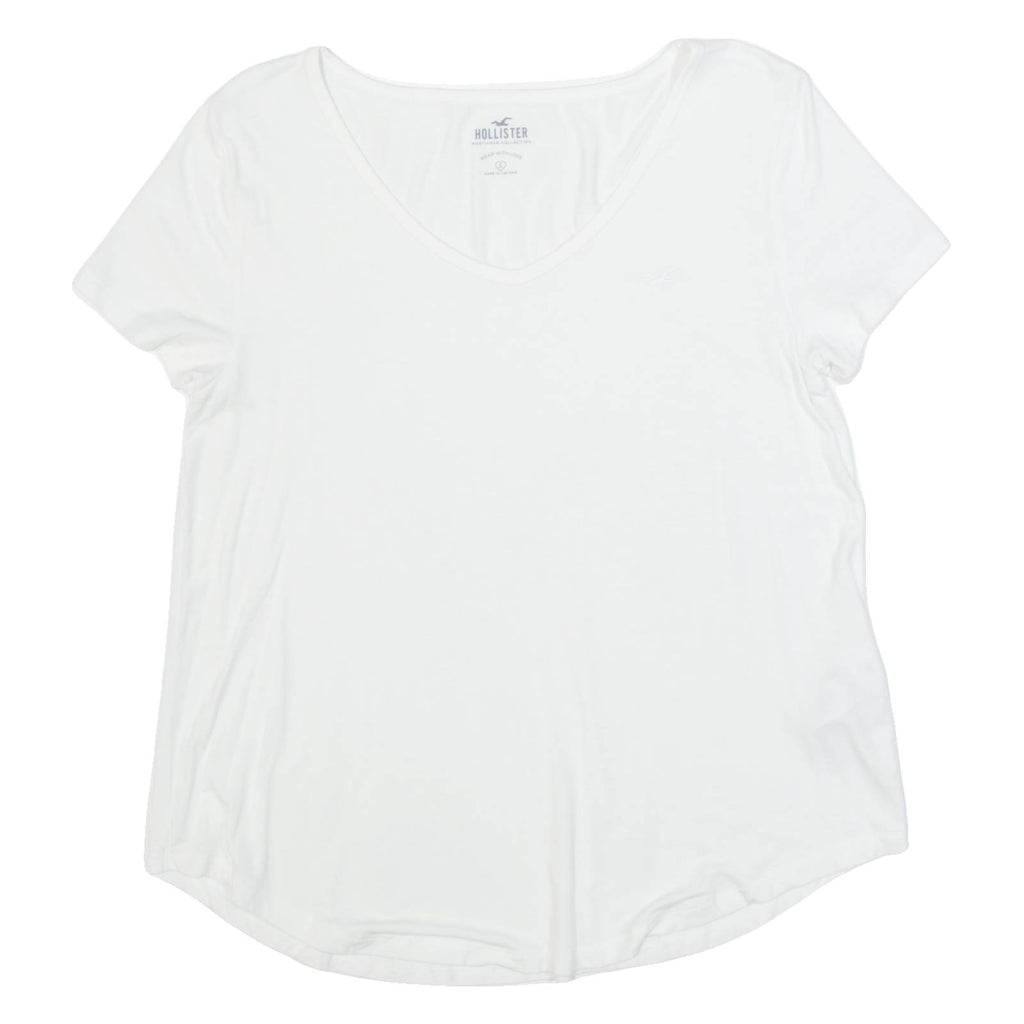 HOLLISTER Mens T-Shirt White V-Neck S