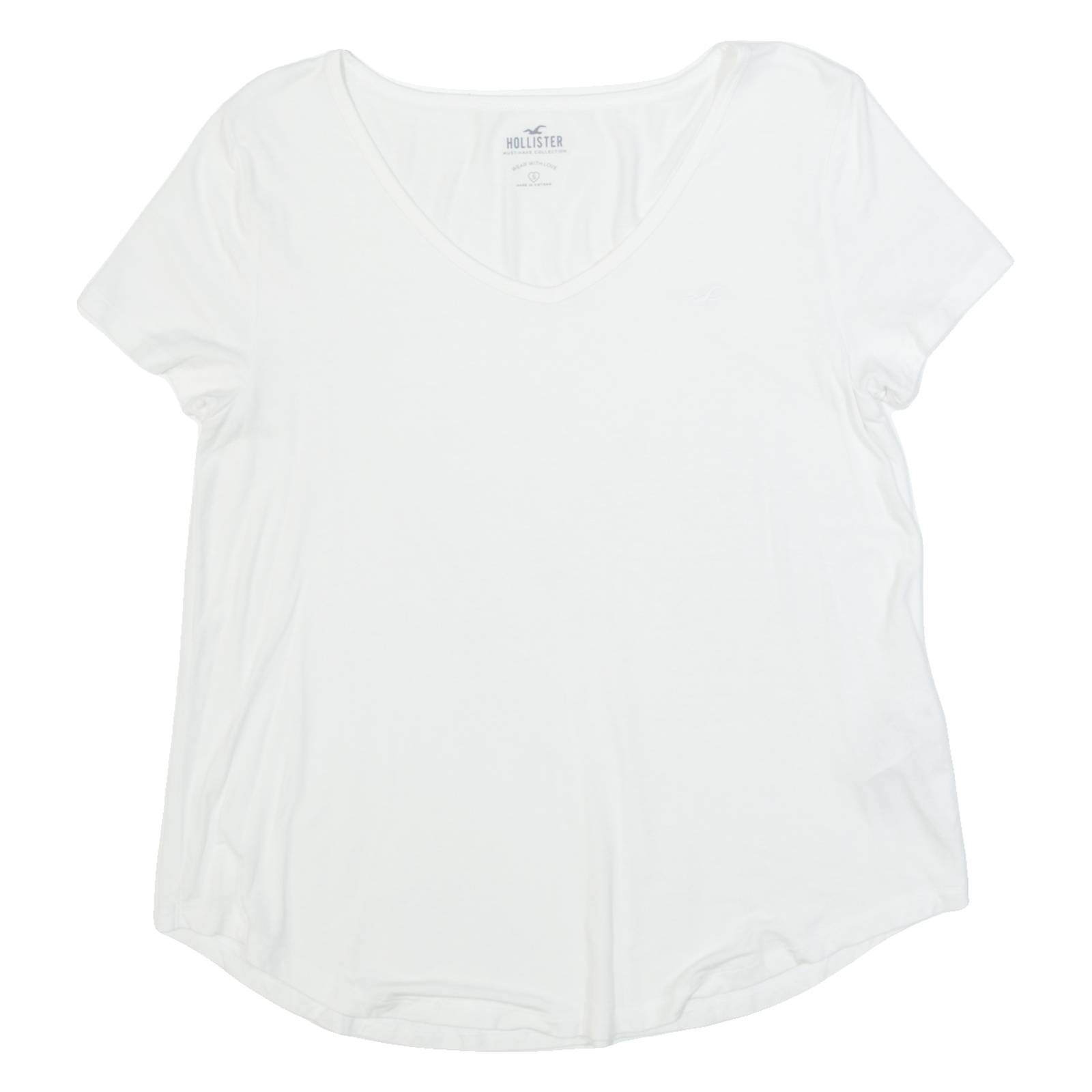 HOLLISTER Mens T-Shirt White V-Neck S