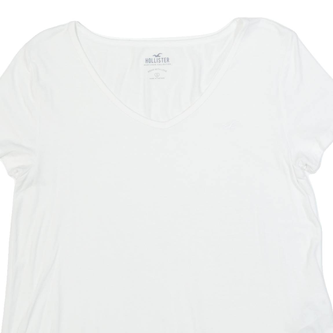 HOLLISTER Mens T-Shirt White V-Neck S