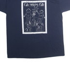 RUSSELL ATHLETIC Mens Blue Kids Helping Kids Graphic T-Shirt L Short Sleeve Crew