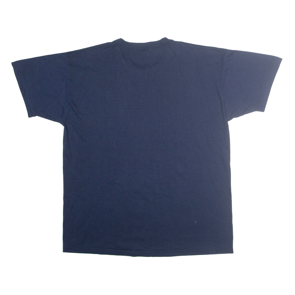 RUSSELL ATHLETIC Mens Blue Kids Helping Kids Graphic T-Shirt L Short Sleeve Crew