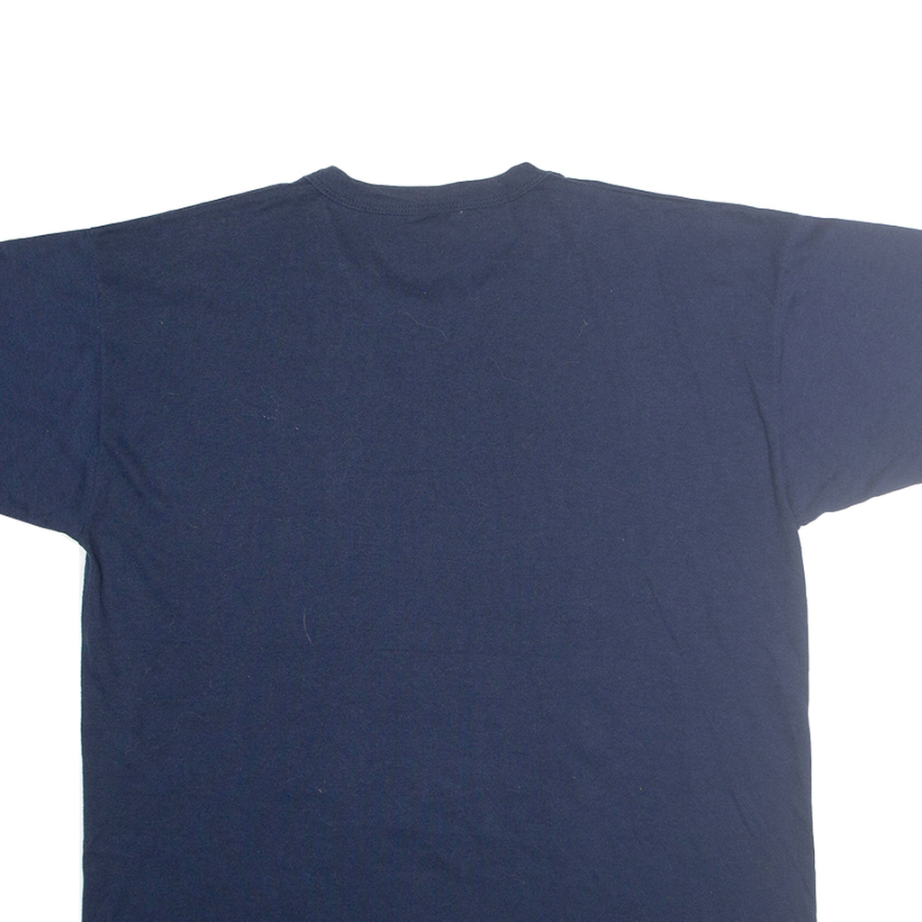 RUSSELL ATHLETIC Mens Blue Kids Helping Kids Graphic T-Shirt L Short Sleeve Crew