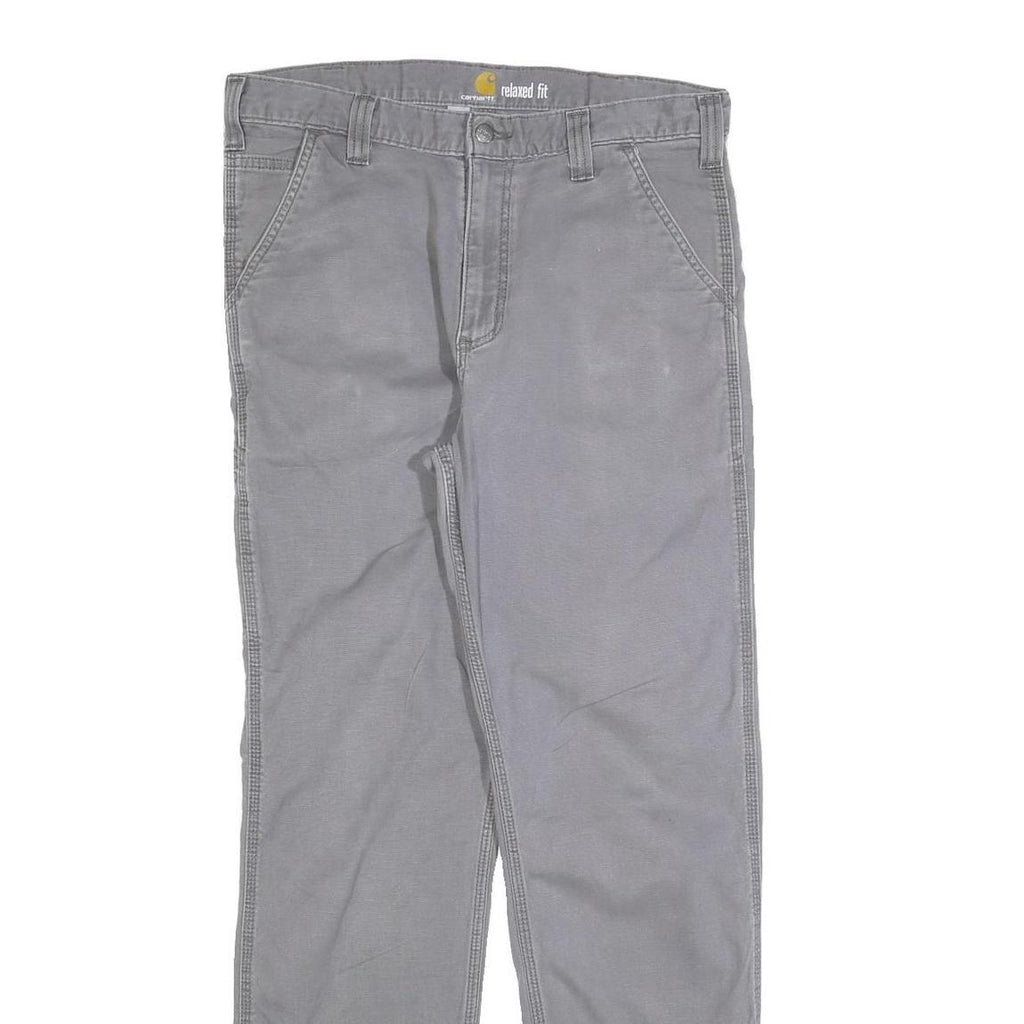 CARHARTT Mens Cotton Blend Grey Relaxed Straight Trousers W34 L30 Workwear