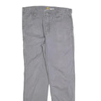 CARHARTT Mens Cotton Blend Grey Relaxed Straight Trousers W34 L30 Workwear